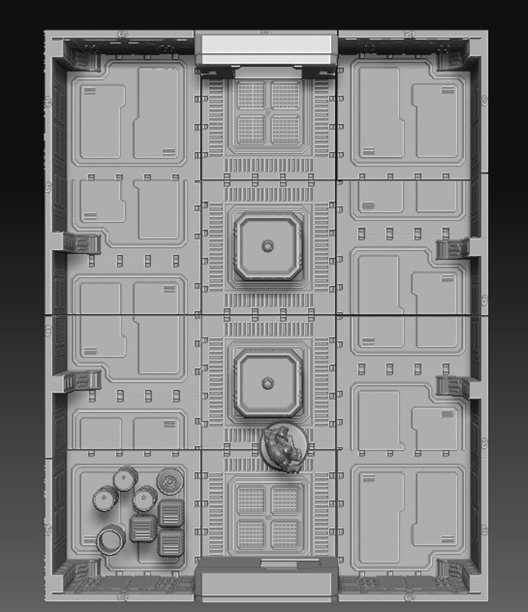 Modular Sci-Fi Interiors & Tactical Sliding Blast Doors for 28mm-32mm Wargaming