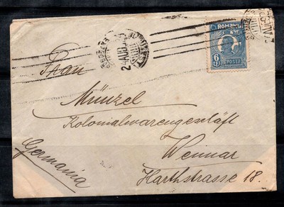 Rumänien 1900 Umschlag 80% gereist WEIMAR, DEUTSCHLAND