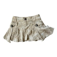 Just Cavalli Vintage 2000s Gold Luxury Rare Mini Micro Skirt Size 40