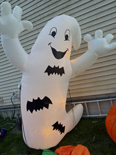 Lighted Inflatable Halloween Ghost Freestanding Yard Decor w/ Ground Stakes