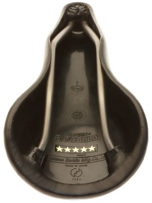 Kashimax Five Gold Ti-5P Saddle NJS Standard Rail Black Leather