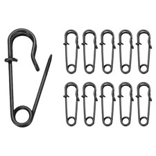 20pcs Safety Pins 27mm Electroplated Large Safety Pin for Clothes Black