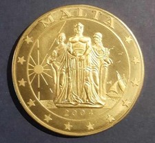 Malta 5 Euro Unofficial Trial Pattern 2004  Uncirculated Coin Dolphin