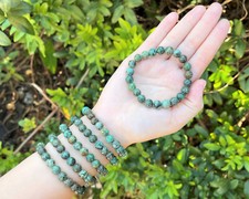 African Turquoise Bead Bracelet 8 mm Round Crystals Natural Turquoise Bracelet 