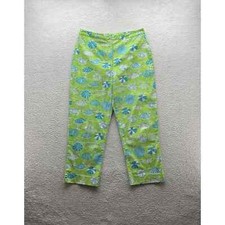 VTG Lilly Pulitzer Capri Pants Womens 6 30x24 Beach Umbrella Seagull Sand Dollar