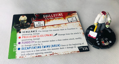 HorrorClix Guillotine #036 Silber seltene Figur Modell Vintage Horror Clix