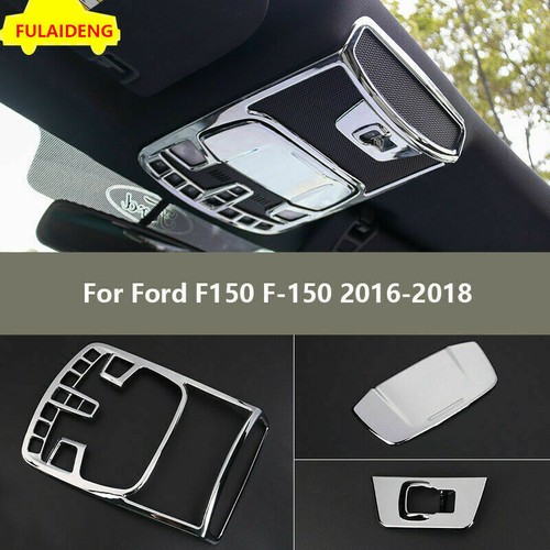 3P For Ford F-150 2016-2021 Chrome Garnish Front Reading Light Cover Lamp Trims - Picture 1 of 5