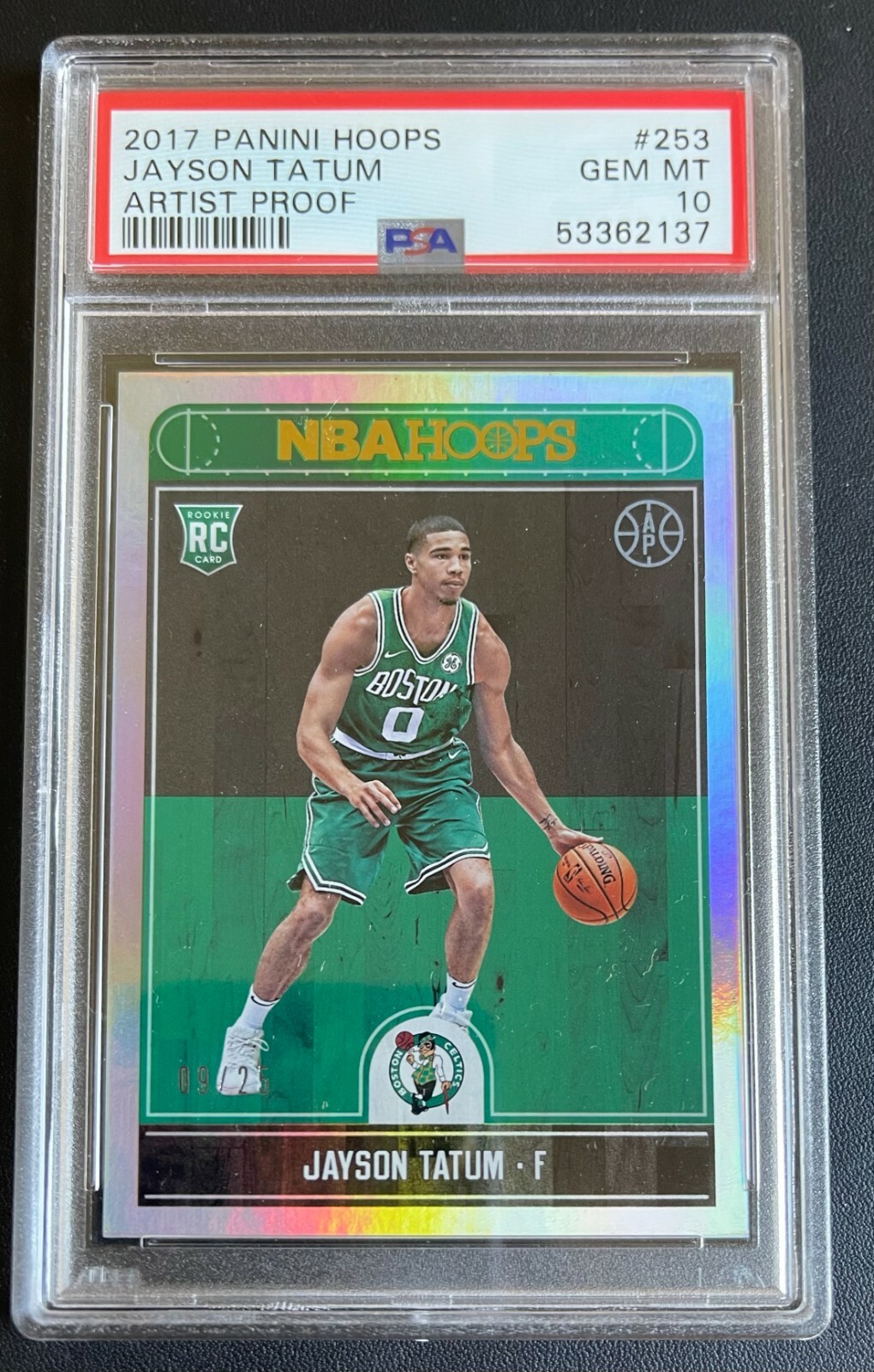 2017 Panini Hoops Jayson Tatum RC Holo Artist Proof Rookie /25 PSA 10