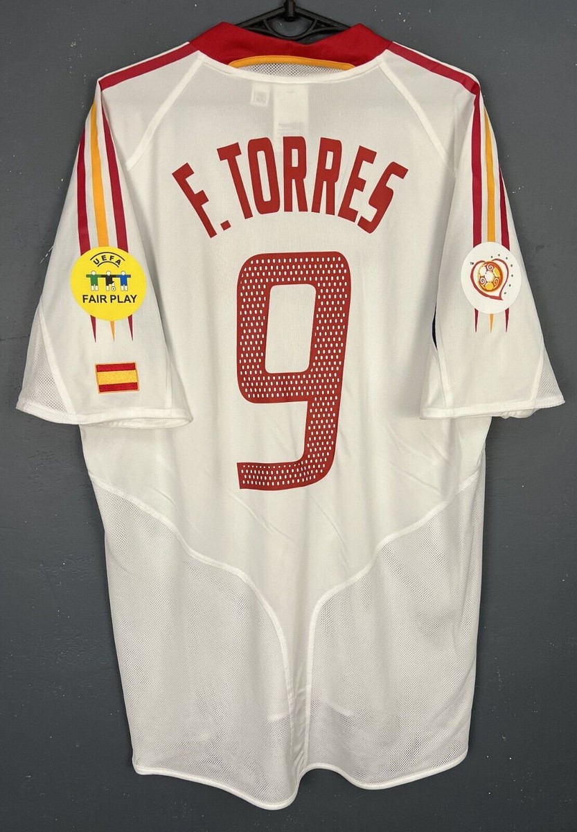 FERNANDO TORRES #9 MENS SPAIN 2004/2005 AWAY SOCCER FOOTBALL SHIRT
