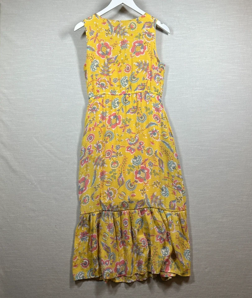 Vestido Nanette Lepore Amarillo Mujer 4 Amarillo Maxi Volantes Botones Floral Casa de Campo Foto 2 de 4
