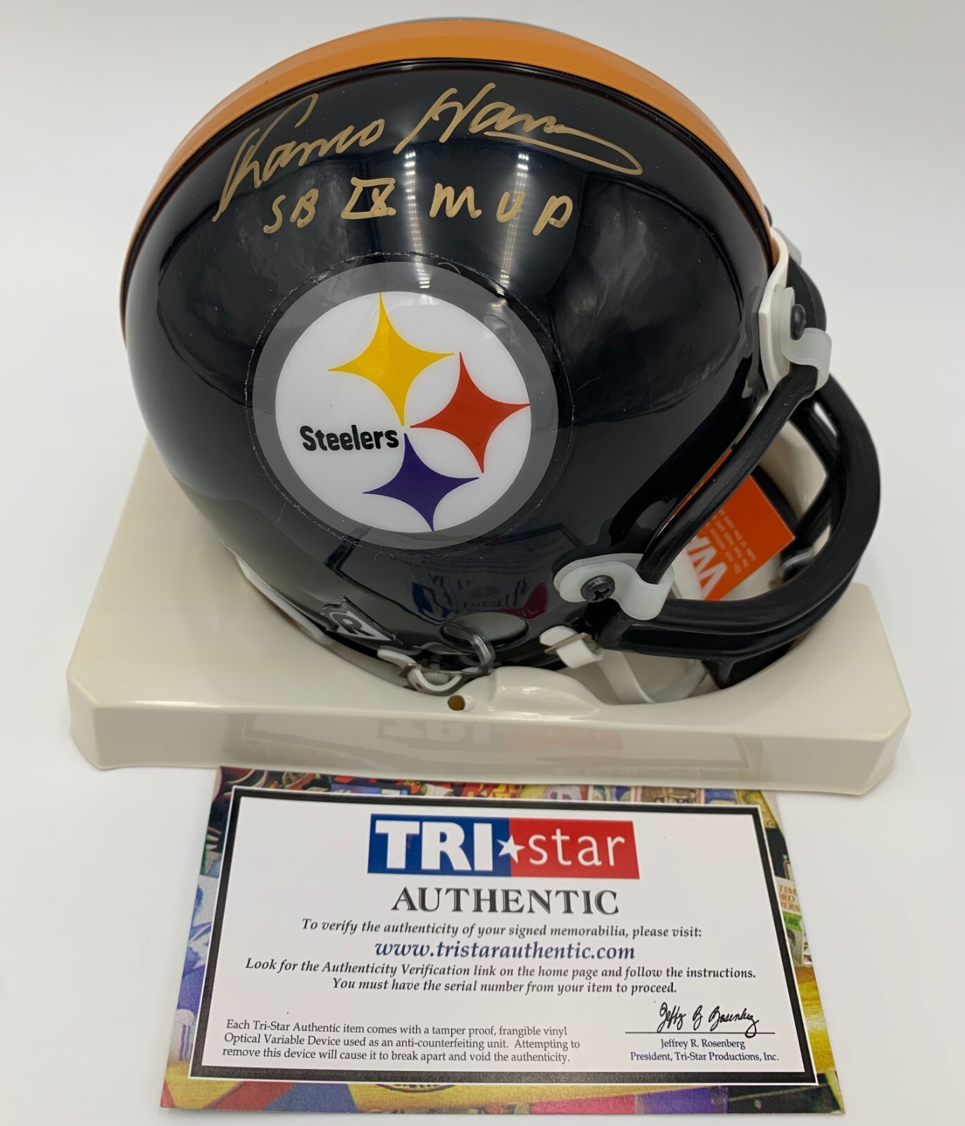 Franco Harris Autographed Signed Pittsburgh Steelers /auto'd VSR4 Mini Helmet SB MVP-Tri Star 