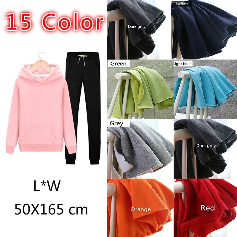 100 % algodón puro polar tela de felpa tela tejido grueso pesado sudadera con capucha abrigo coser Foto 2 de 4