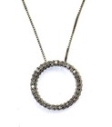 925 Sterling Silver 1ct I3 H diamond circle pendant necklace 2.1g estate 18" — photo 1