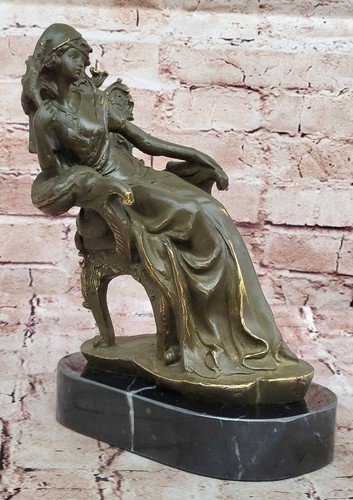 Cesaro French Bronze Woman Statue in Victorian Chair Elegant Figurine Figurine - 第 4/10 張圖片