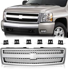 Fit For 2007-2013 Chevy Silverado 1500 Silver Grille Grill Shell W Insert New