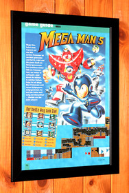 1992 Mega Man 5 Capcom NES Vintage Promo Small Rare Poster / Ad Page Framed