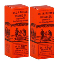 2 pk Dr. J.H. McLean's Volcanic Oil, Fast body Pain Relieving Liniment 2 floz