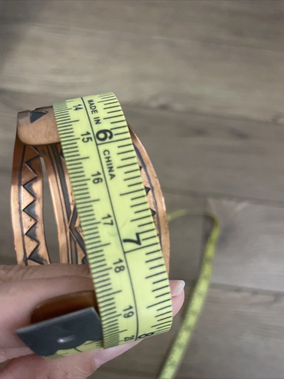 Native American Influence Wide Solid Copper Cuff … - image 9