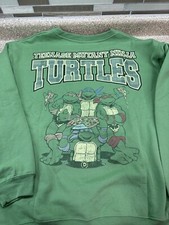 Teenage Mutant Ninja Turtles Sweatshirt Large Front Back Embroidered Logo NEW