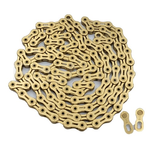 NEW 238g 116Link 11-Speed 1/2"x11/128" Bike Chain,Ceramic Coating Ti Gold - Picture 6 of 10