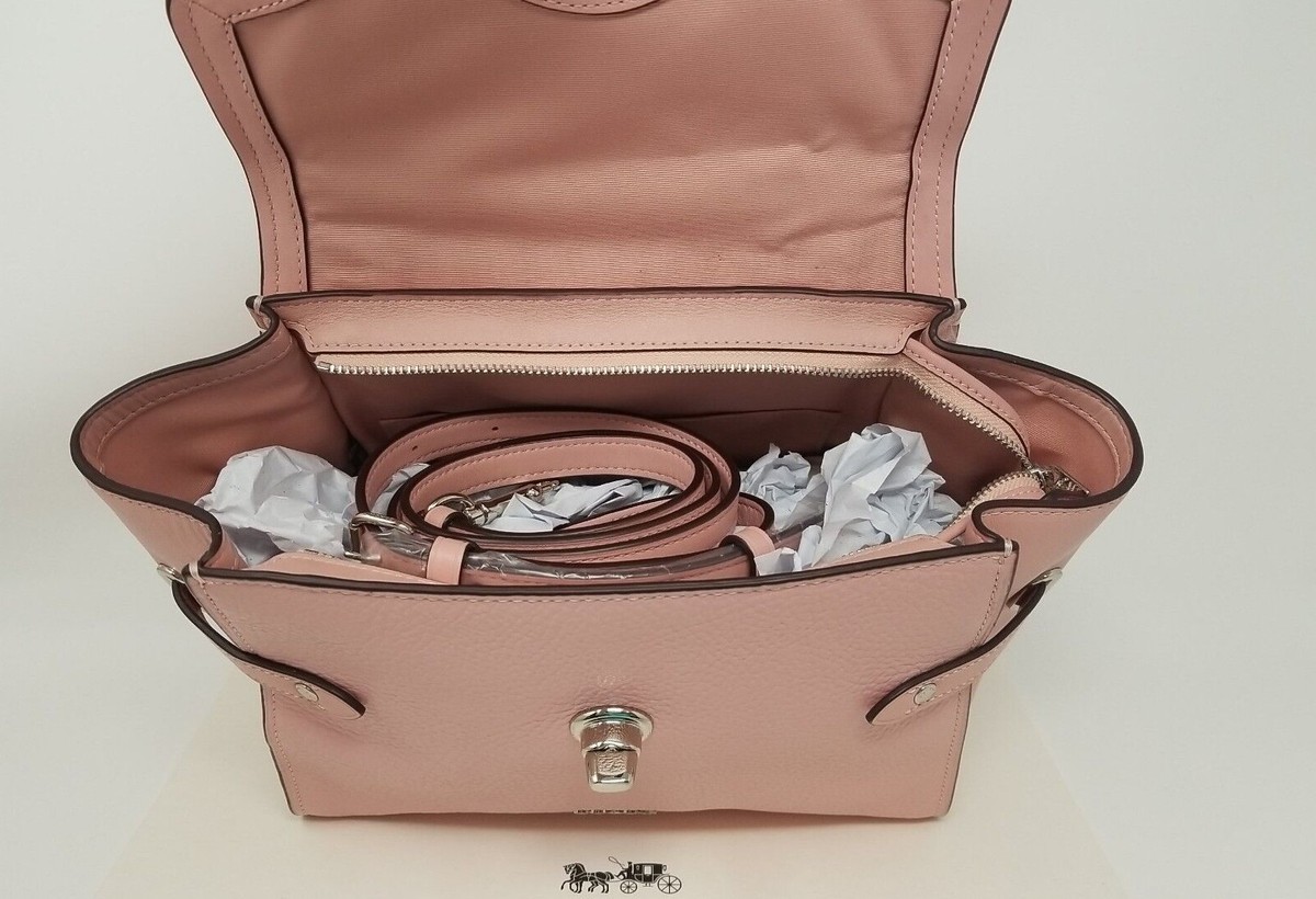 Coach F32106 Pebble Leather Blake Flap Carryall Satchel Crossbody