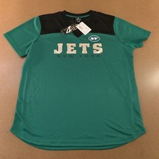 New York Jets GIII Womens Size XL Green Short Sleeve V Neck Pullover Top NWT