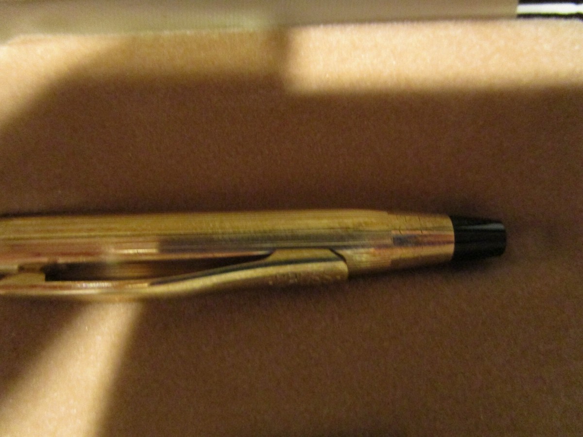 Vintage Cross 10Kt Gold Filled Pen w Brown Case | eBay