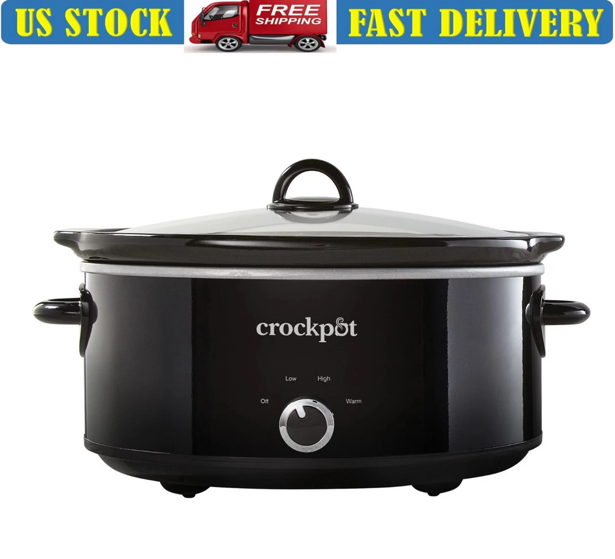 Crock-pot 7 Quart Manual Black Slow Cooker