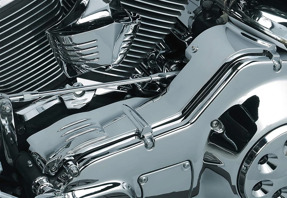 Cubierta primaria interior cromada Kuryakyn 8294 y extensión delantera 8370 Harley FLT 90-06 Foto 4 de 4