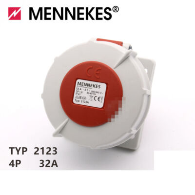 1PC NEW MENNEKES INDUSTRIAL PLUG TYP:2123A Panel mounted socket 4P 32A TYP2123A
