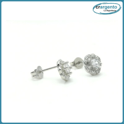 DTPsilver Orecchini Punto Luce In Argento 925 Placcato Oro Rosa Con Zirconi - Orecchini A Lobo Donna/Uomo, Diametri 2-6 Mm, Con Scatola Regalo