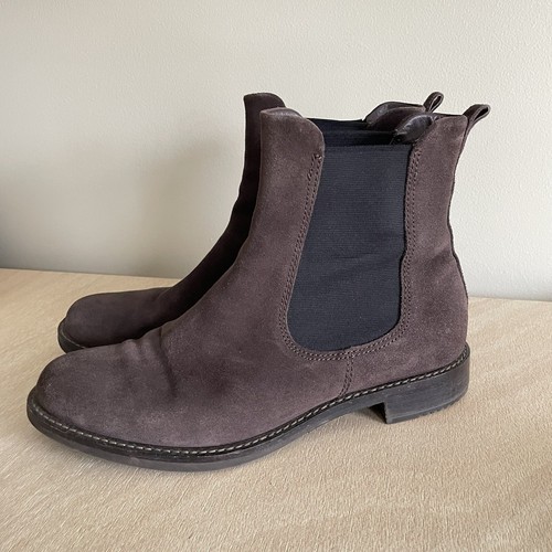 Ecco Damen Sartorelle 25 Chelsea Boots Damen Größe 38 Wildleder Braun Schuhe *LESEN