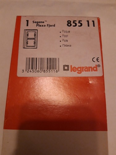 LEGRAND SAGANE PLEXO FJORD - 1 Plaque double verticale blanche Réf 855