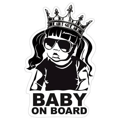 Baby on Board Fille King Autocollant 12x7cm Autocollant Autocollant Voiture Hangover