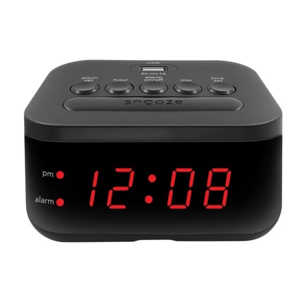 alarm clock, Digital Alarm Clock with USB Charge Port, Red LED Display, SPC235-image