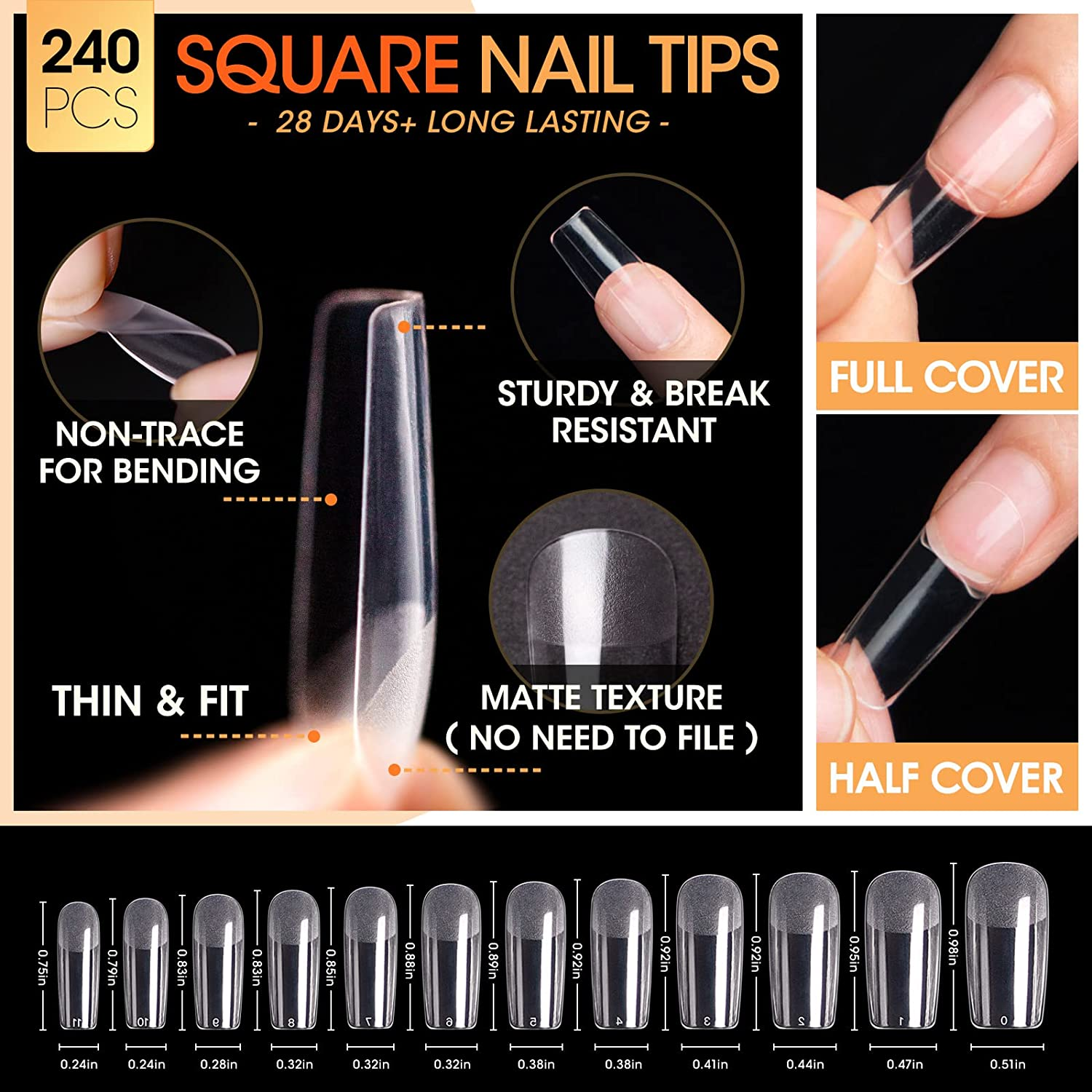 Nail Tips and Glue Gel Kit, Gel X Nail Kit 3 in 1 Nail Glue Gel with