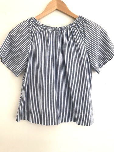 NEW CREWCUTS JCREW Girls Youth Shirt NWT Blue Stripe Pullover Sz 10 Nautical - Picture 2 of 4