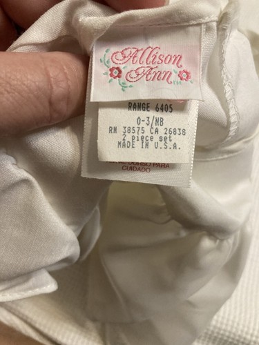 Vintage Allison Ann white dress 0-3 M - Picture 5 of 5