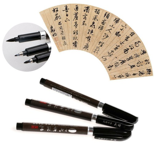 Calligraphy Pens 3 Sizes Caligraphy Beginners 3Pcs Set Refill Black Marker Brush - Picture 2 of 12
