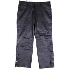 Bikers Dream 90s Leather Pant 44x31 Motorcycle BIKER Heavy Duty SIDE ZIP Harley