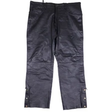 Bikers Dream 90s Leather Pant 44x31 Motorcycle BIKER Heavy Duty SIDE ZIP Harley