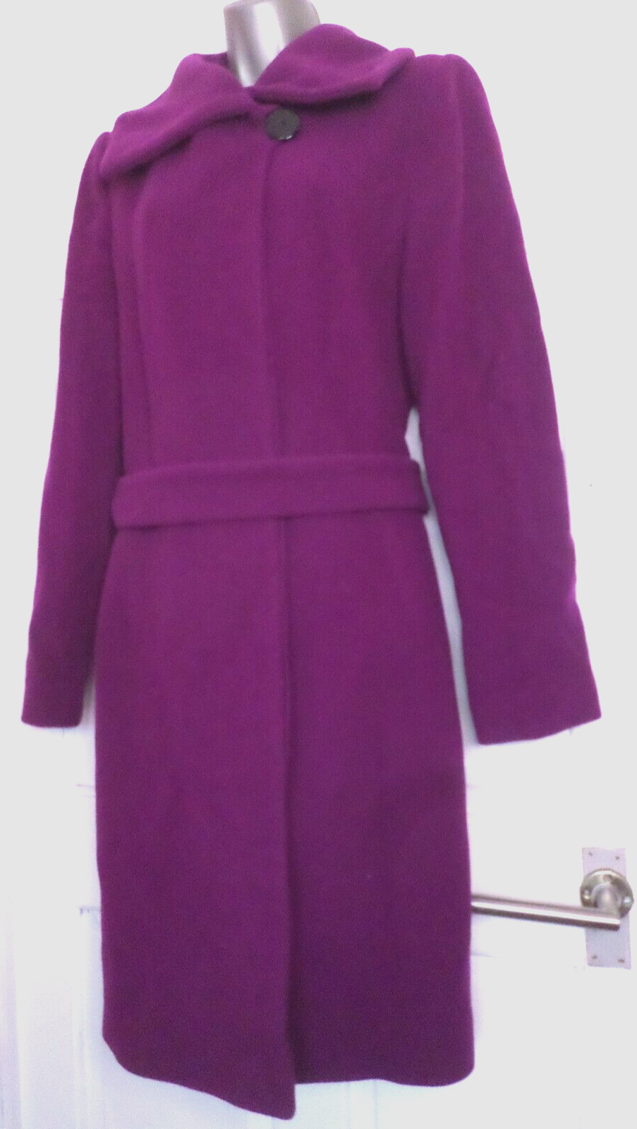 JAEGER....SIZE UK 14.....CERISE PURPLE BELTED CASHMERE COAT....STUNNING