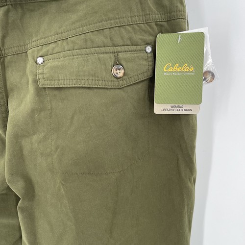 NUEVO CON ETIQUETAS Cabelas Mujer Laurel Verde Exterior Senderismo Cinturón Pierna Recta Pantalones Talla 14 - Imagen 4 de 7