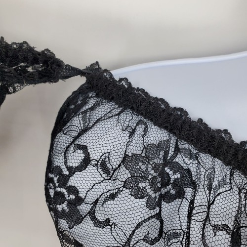 Coquette Black Lace Whimsigoth Women's Sheer Lingerie Dark Fairy Goth 1X 2X - Picture 6 of 10