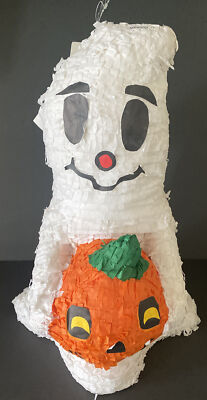 Halloween Piñata Ghost And Pumpkin Handmade Mexico 18  Tall Brand New