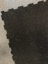 Classic Rubber Gym Mat 1mx1mx17mm White and Black soft mat