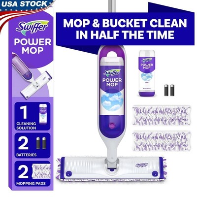 Power Mop Floor Cleaner Set Multi-Surface Cleaner W/ Cleaning Pads & Solution US
