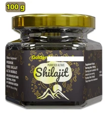 Pure Siberian Altai Golden Mountains Shilajit Resin 100g 3.53oz  with Spoon