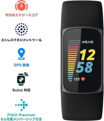 FITBIT Charge 5 Black Graphite Suica compatible GPS Health