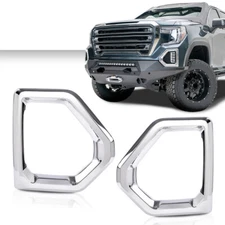 Fit For 2019-2021 GMC Sierra 1500 Denali Front Fog Light Outer Bezel Cover Set
